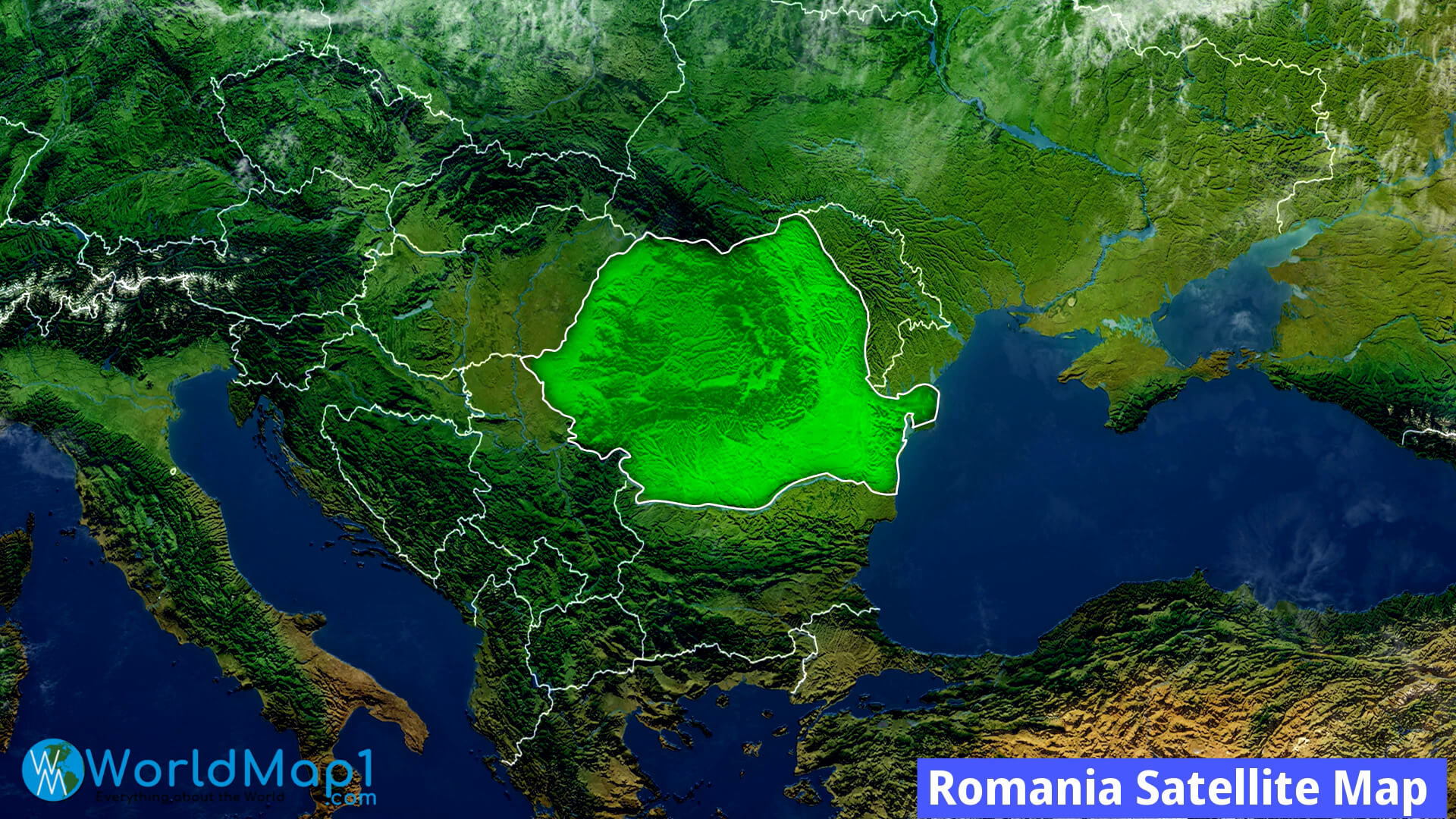 Carte Satellite Roumanie